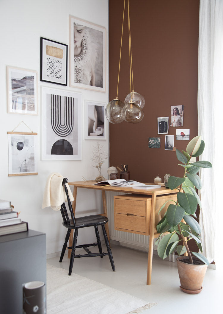 Beautiful Danish Lamps In My Study - In Shades of Toffee and Smoke