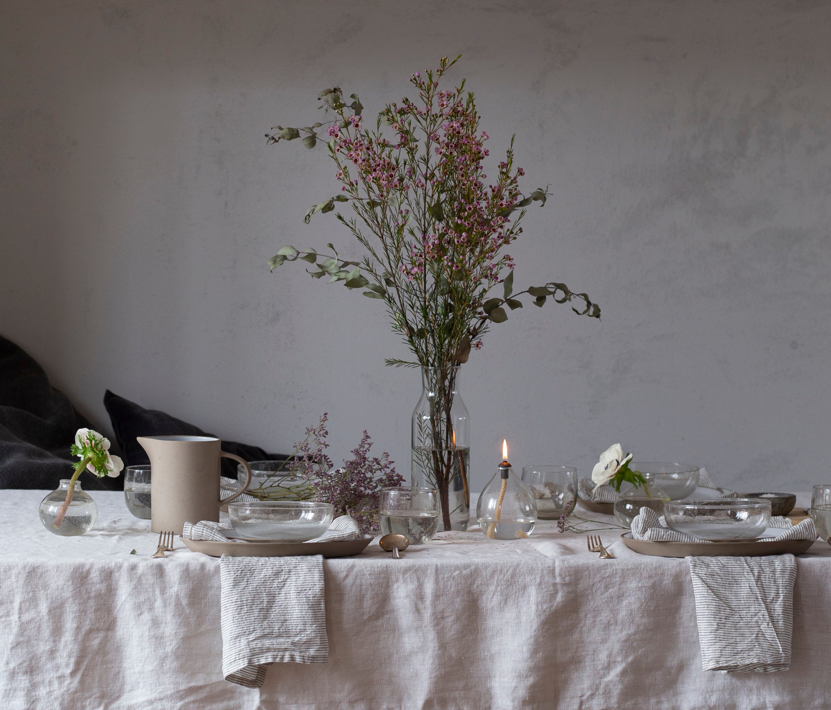 My Spring Table With Danish Recycled Glassware