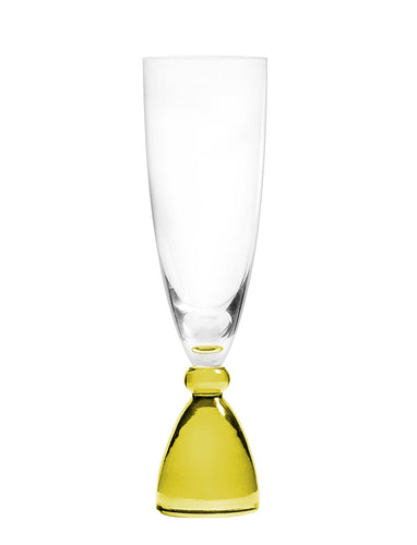 DotCom champagne glass, yellow