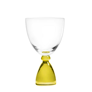 DotCom white wine glass, yellow