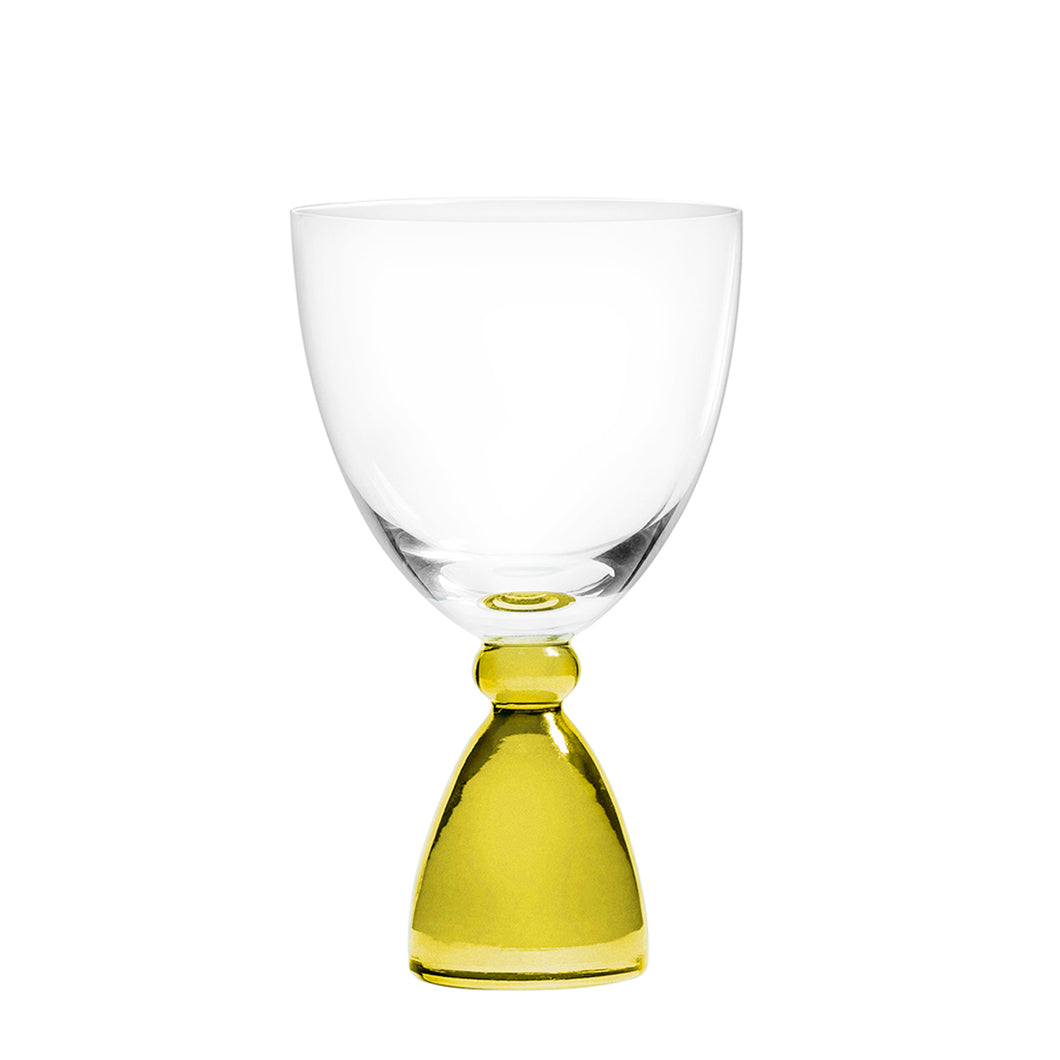 DotCom white wine glass, yellow