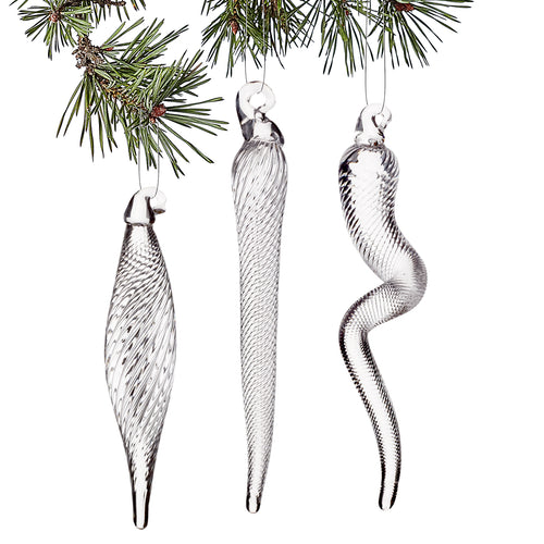 Icicles Christmas ornament (set of 3)
