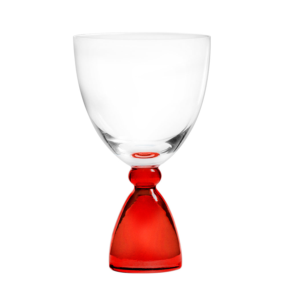 Mundblæst DotCom vinglas, rød - designet af Pernille Bülow