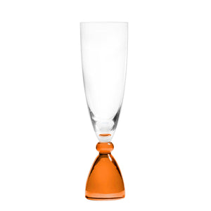 Mundblæst DotCom champagneglas, orange - designet af Pernille Bülow