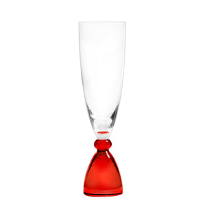 Mundblæst DotCom champagneglas, rød - designet af Pernille Bülow