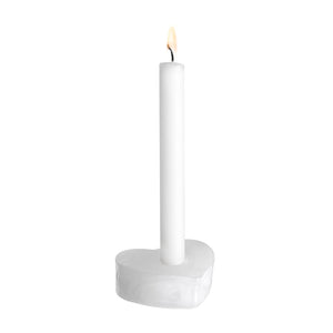 Heart candlestick, white