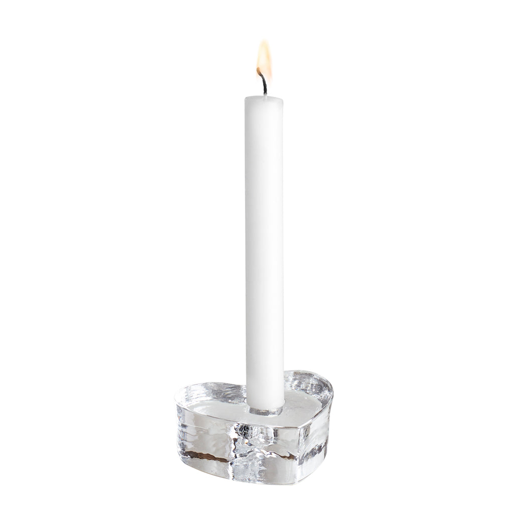 Heart candlestick, clear