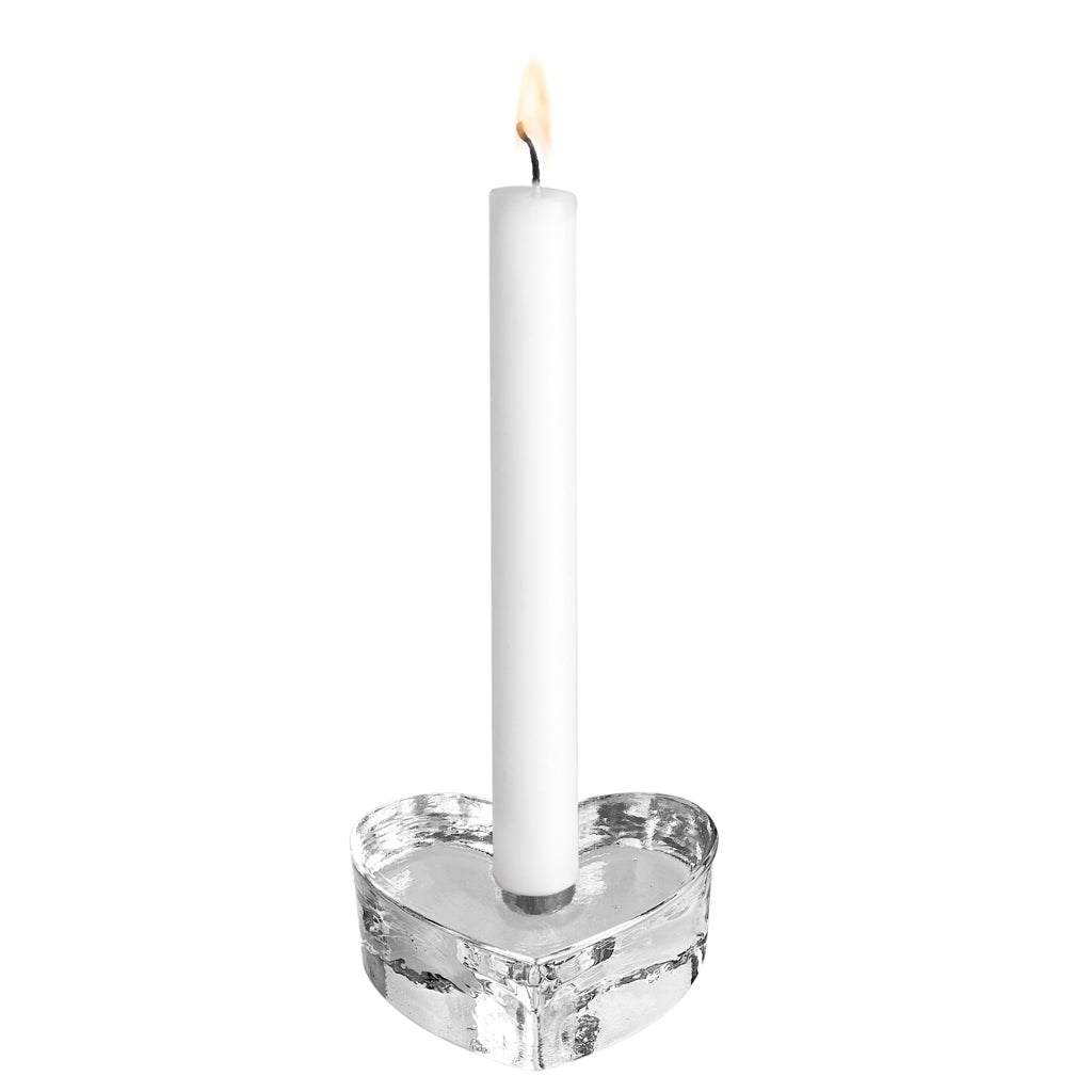 Heart candlestick, clear