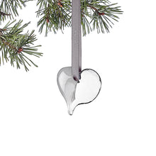 Heart Christmas ornament, clear/grey