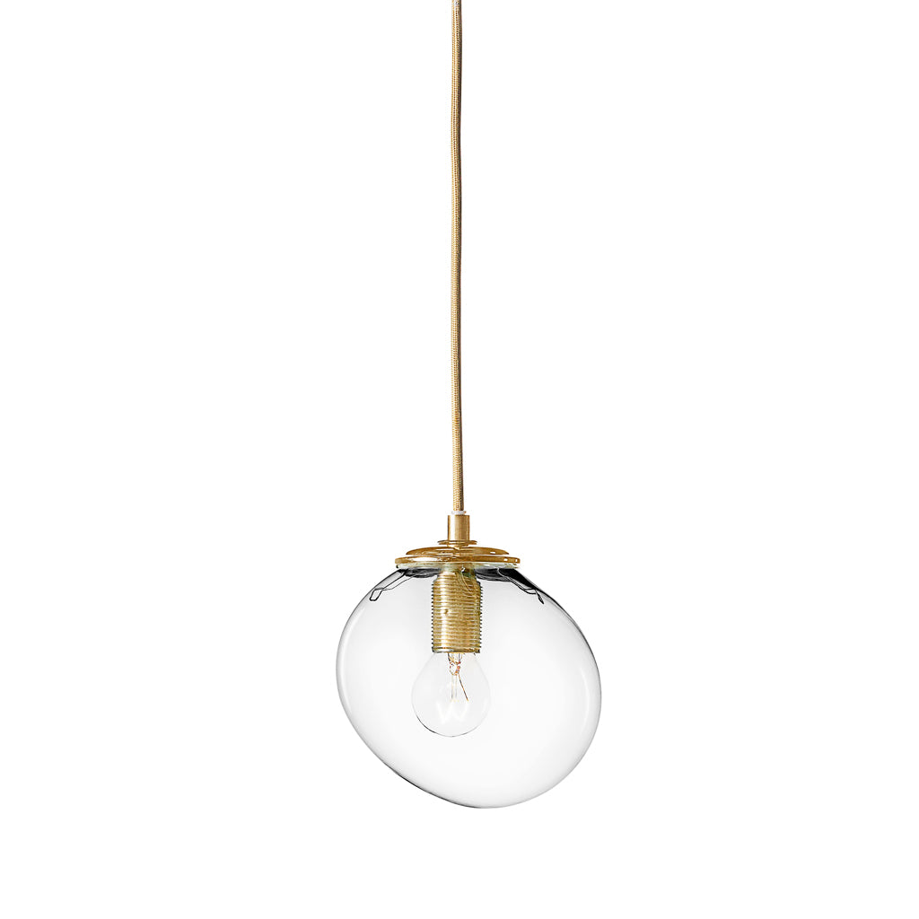 Mundblæst SKY glaslampe, klar guld - designet af Pernille Bülow