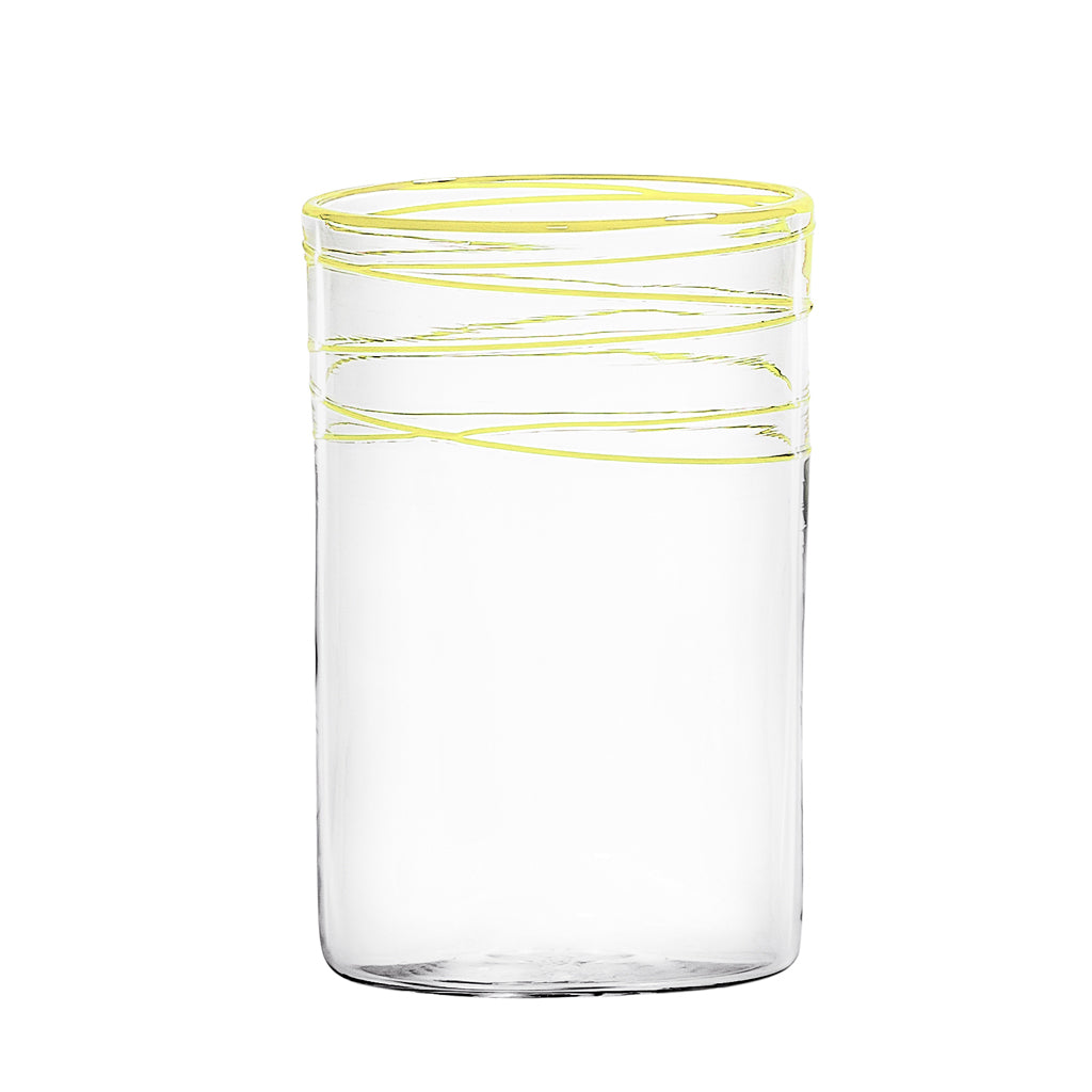 Mundblæst juiceglas, gul - håndlavet og designet af Pernille Bülow
