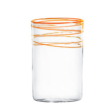 Mundblæst juiceglas, mørk orange - håndlavet og designet af Pernille Bülow