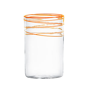 Mundblæst juiceglas, mørk orange - håndlavet og designet af Pernille Bülow