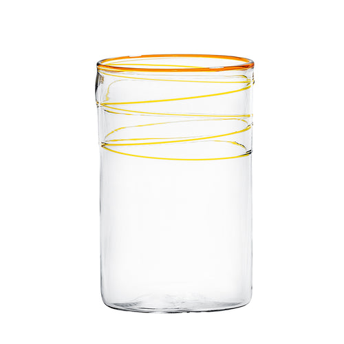 Mundblæst juiceglas, lys orange - håndlavet og designet af Pernille Bülow