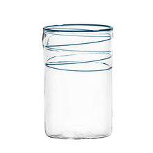 Mundblæst juiceglas, petroleum - håndlavet og designet af Pernille Bülow