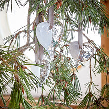 Heart Christmas ornament, clear/white
