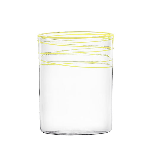 Mundblæst mælkeglas, gul - håndlavet og designet af Pernille Bülow