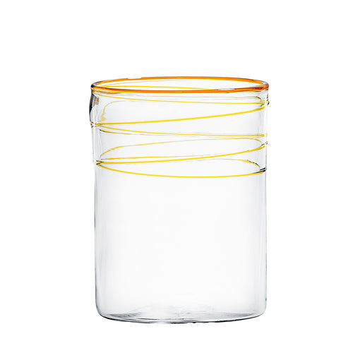 Mundblæst mælkeglas, lys orange - håndlavet og designet af Pernille Bülow