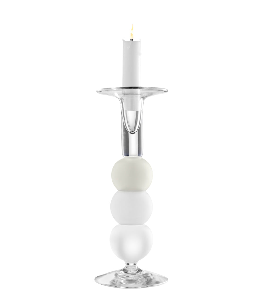 Mundblæst Triple lysestage, beige/hvid - designet af Pernille Bülow